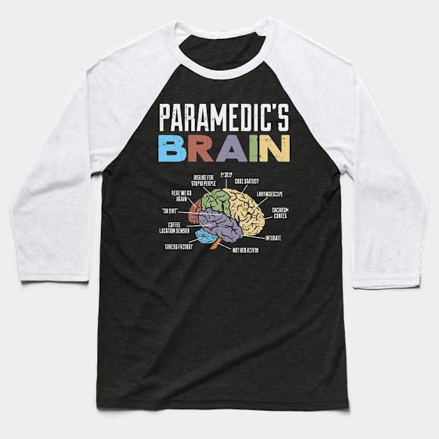 Funny CPR Instructur EMT EMS Paramedic Brain Baseball T-Shirt by shirtontour